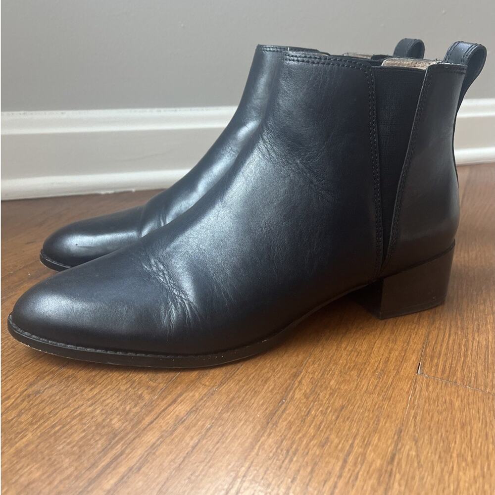 Madewell The Carina Chelsea Ankle Boots Size 10 True Black Leather